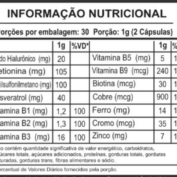 Cabelo, Pele & Unha 60 Cápsulas