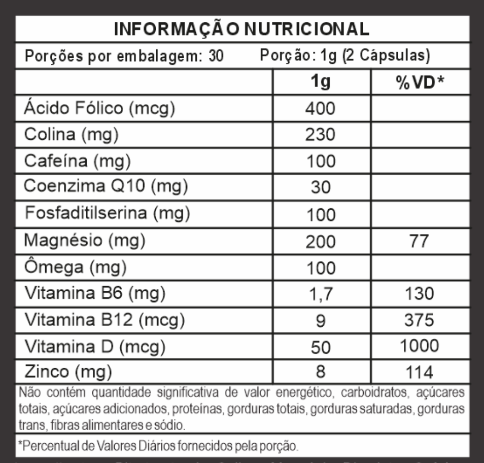 TxH - Suplemento alimentar Foco, Memória e concentração